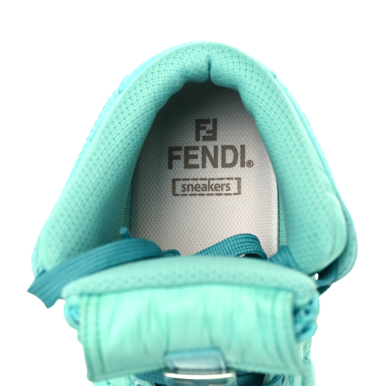 Fendi Nylon Match High Top Sneakers 36 Turquoise 5 of 8
