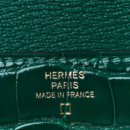 Hermes Shiny Alligator Kelly Longue Wallet Vert Emeraude 6 of 10