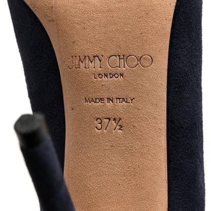 Jimmy Choo Suede Pumps 37.5 Navy 8 of 8