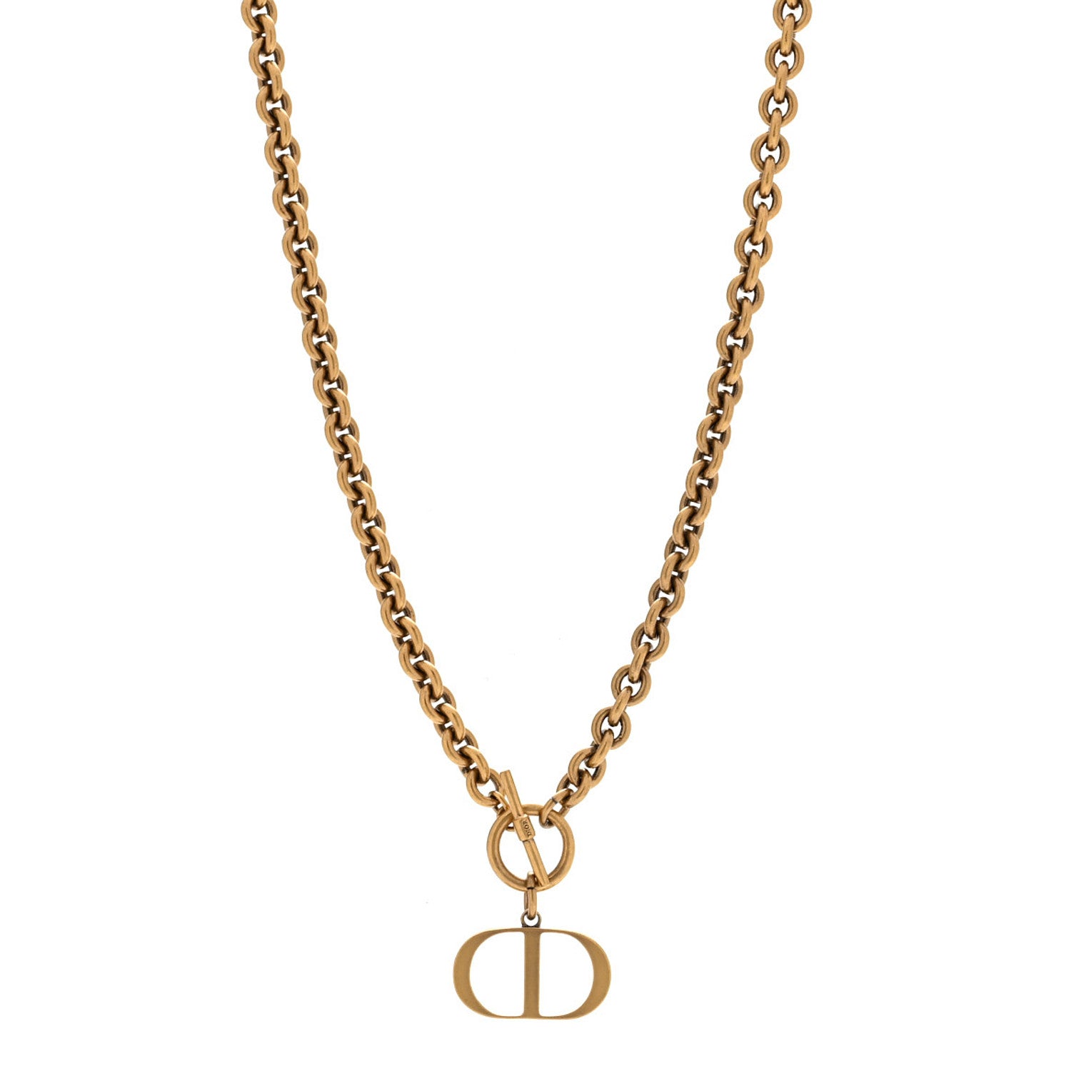 Christian Dior Metal 30 Montaigne Necklace Aged Gold 1 of 6