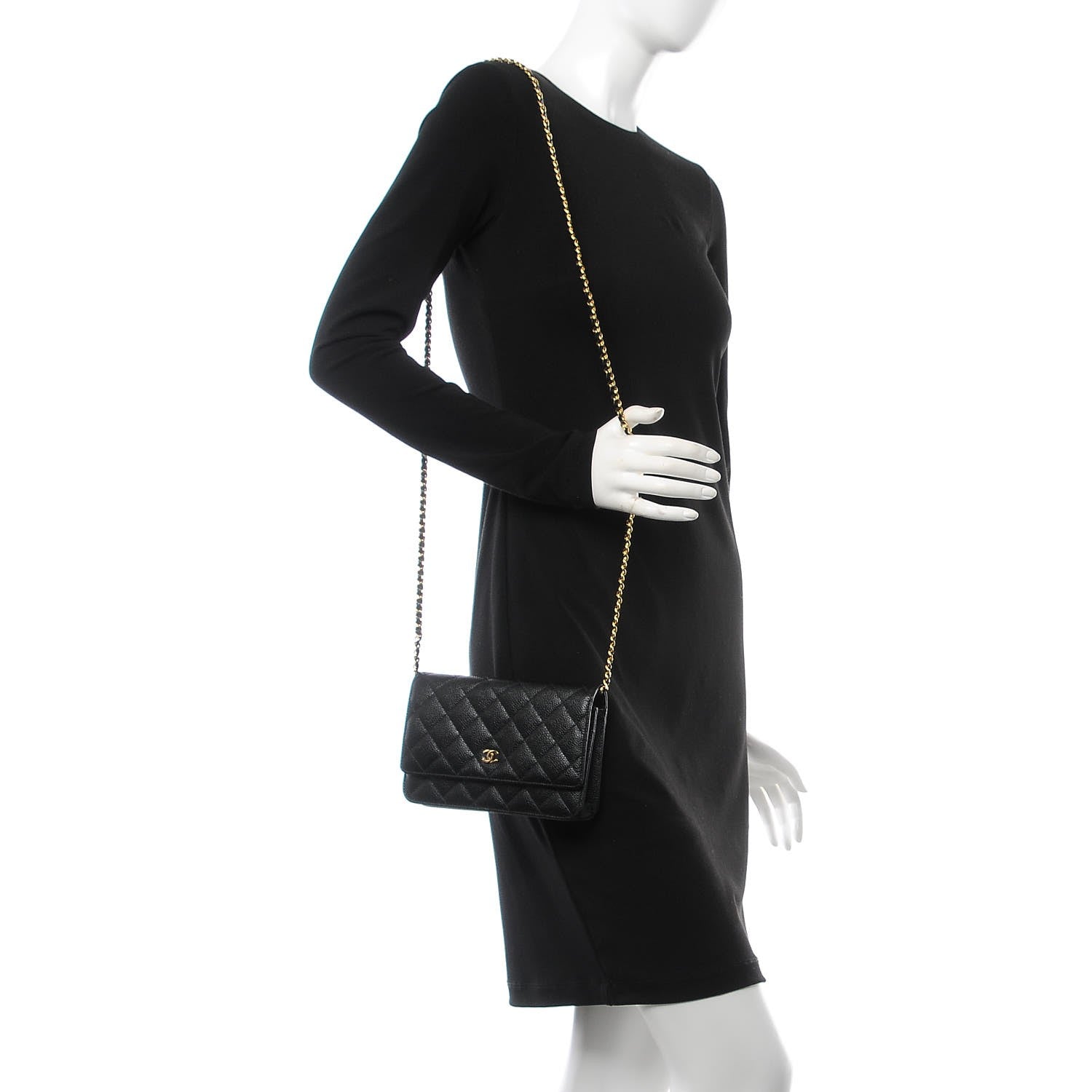 Chanel Caviar Quilted Wallet On Chain WOC Black 2 of 9