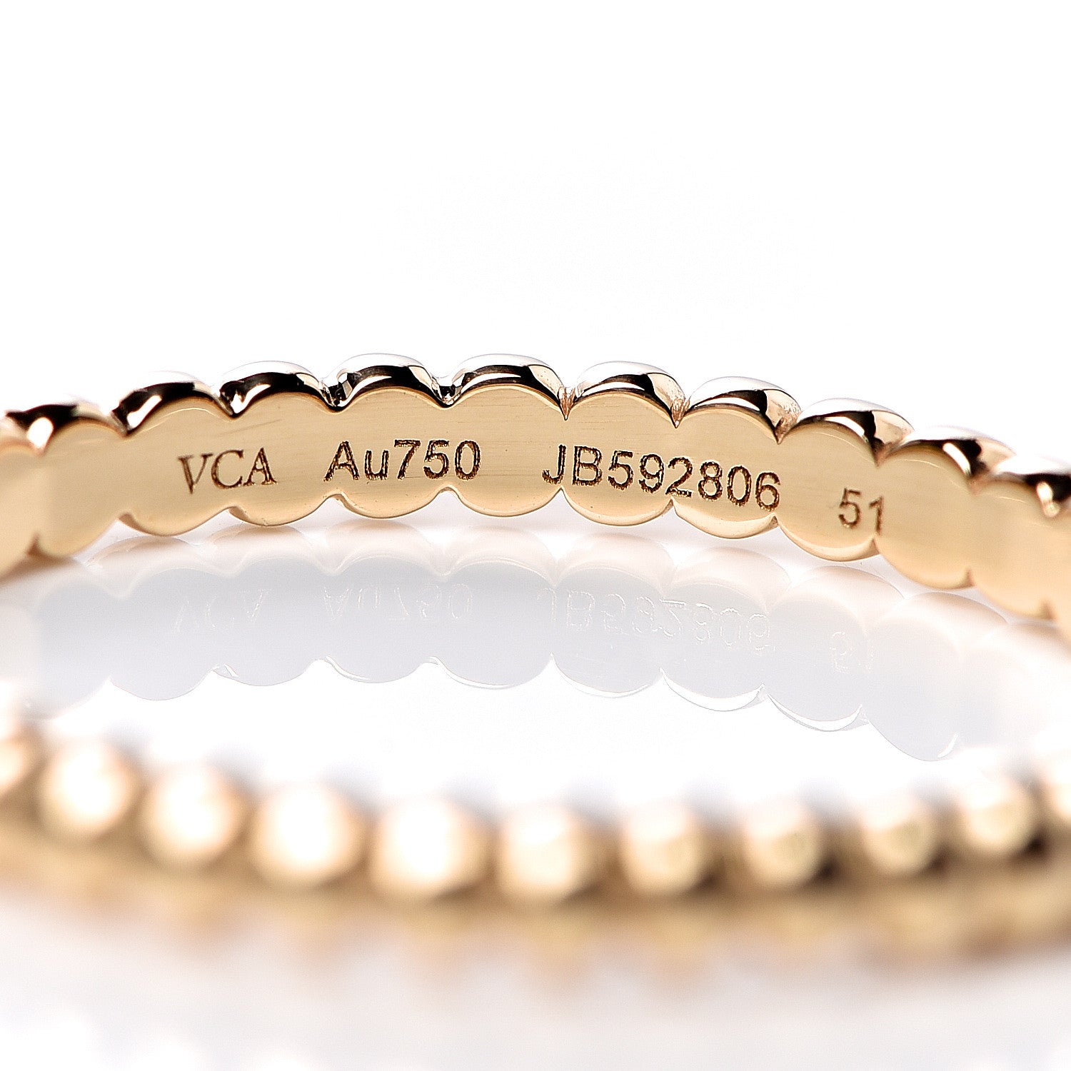 Van Cleef & Arpels 18K Yellow Gold Small Perlee Ring 51 5.75 4 of 5