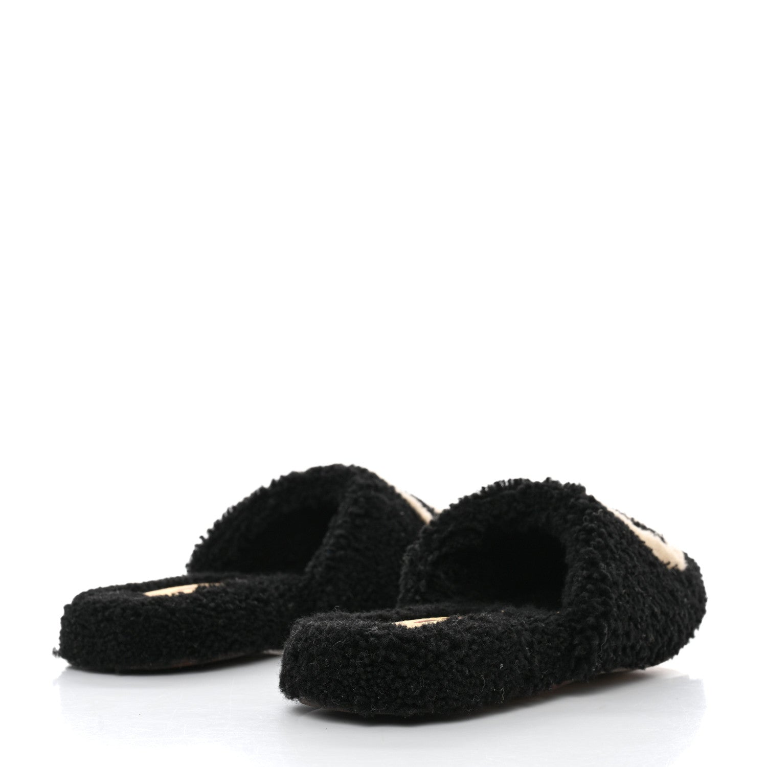 Gucci Faux Shearling Interlocking G Womens Eileen Slippers 36.5 Butterscotch Black 4 of 8