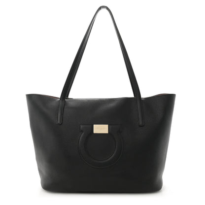 Salvatore Ferragamo Grainy Calfskin Medium Gancini Tote Black 1 of 14