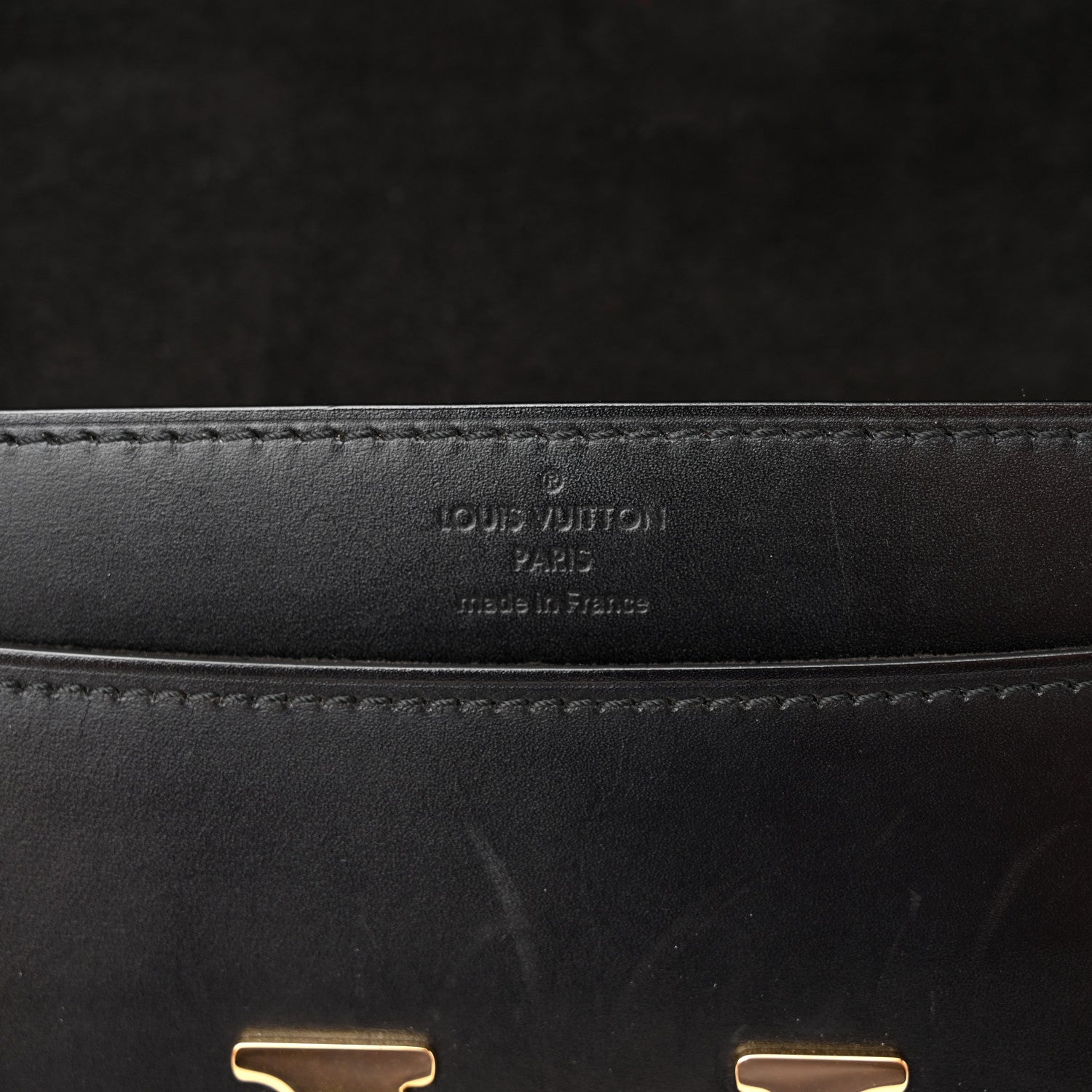 Louis Vuitton Calfskin Chain Louise MM Black 6 of 15