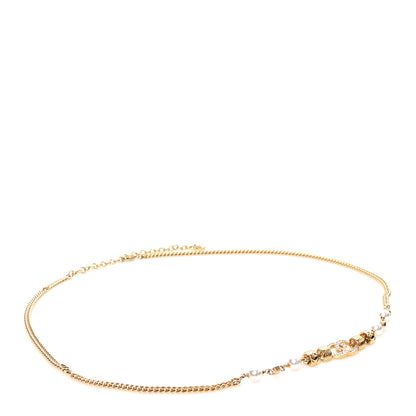 Chanel Pearl Crystal CC Quilted Chain Belt 80 32 Gold Pearly White 1 of 4