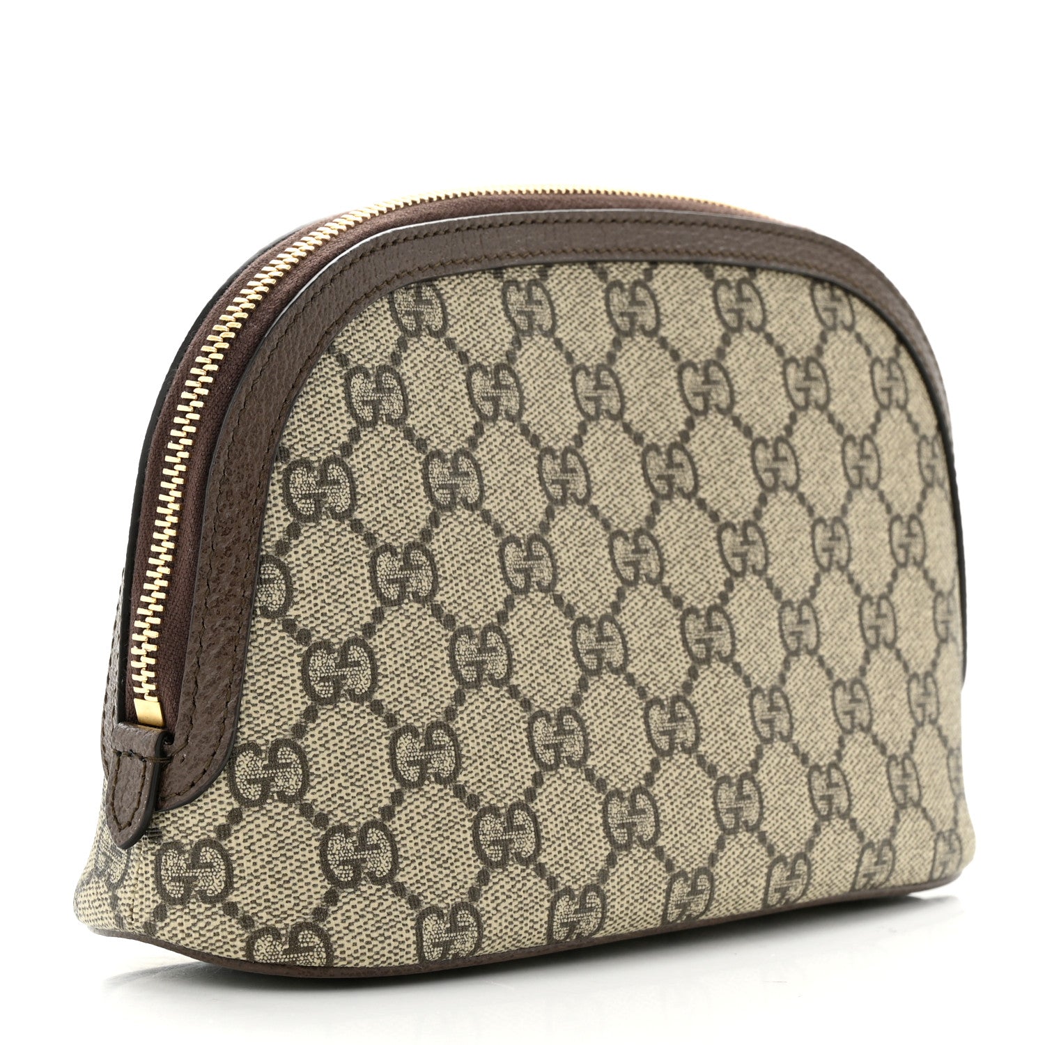 Gucci GG Supreme Monogram Textured Calfskin Web Large Ophidia Cosmetic Case Beige Ebony New Acero 3 of 11