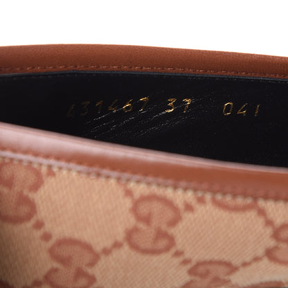 Gucci Canvas GG Monogram Horsebit Womens Jordaan Loafers 37 Beige Ruggine Rust 6 of 9