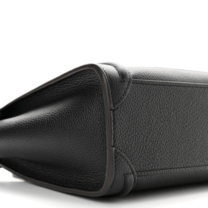 Celine Drummed Calfskin Nano Luggage Black 10 of 11