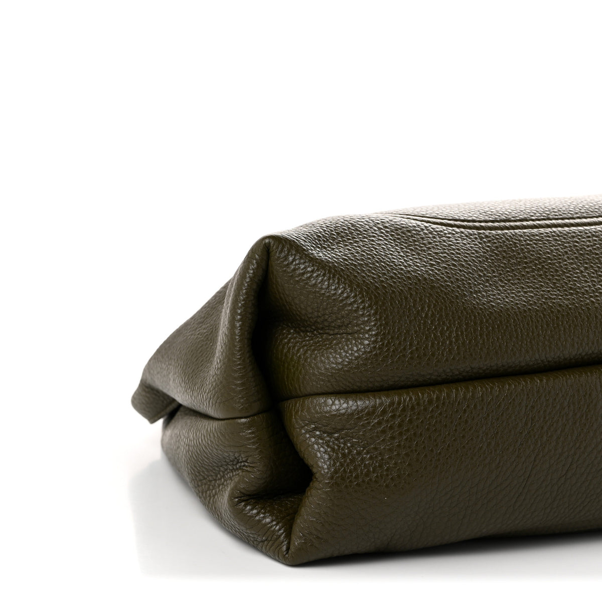Grained Calfskin Softbit Maxi Shoulder Bag Forest Green