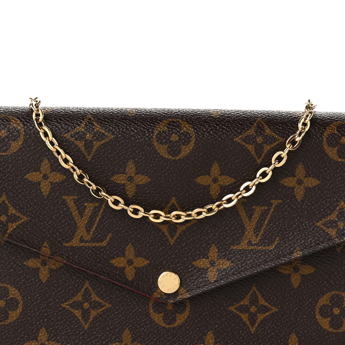 Monogram Pochette Felicie Chain Wallet Fuchsia