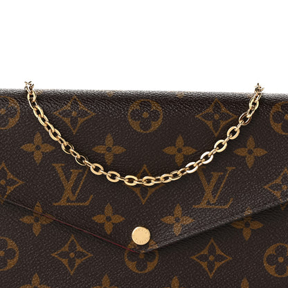 Louis Vuitton Monogram Pochette Felicie Chain Wallet Fuchsia 9 of 11
