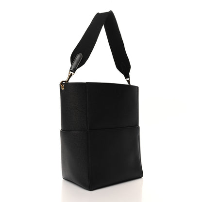 Celine Soft Grained Calfskin Sangle Bucket Bag Black 3 of 10