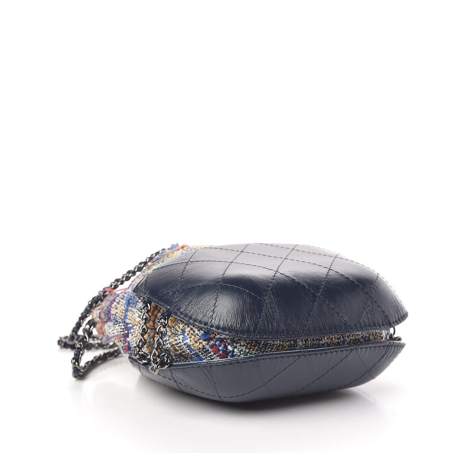 Tweed Calfskin Quilted Small Gabrielle Bucket Blue Multicolor