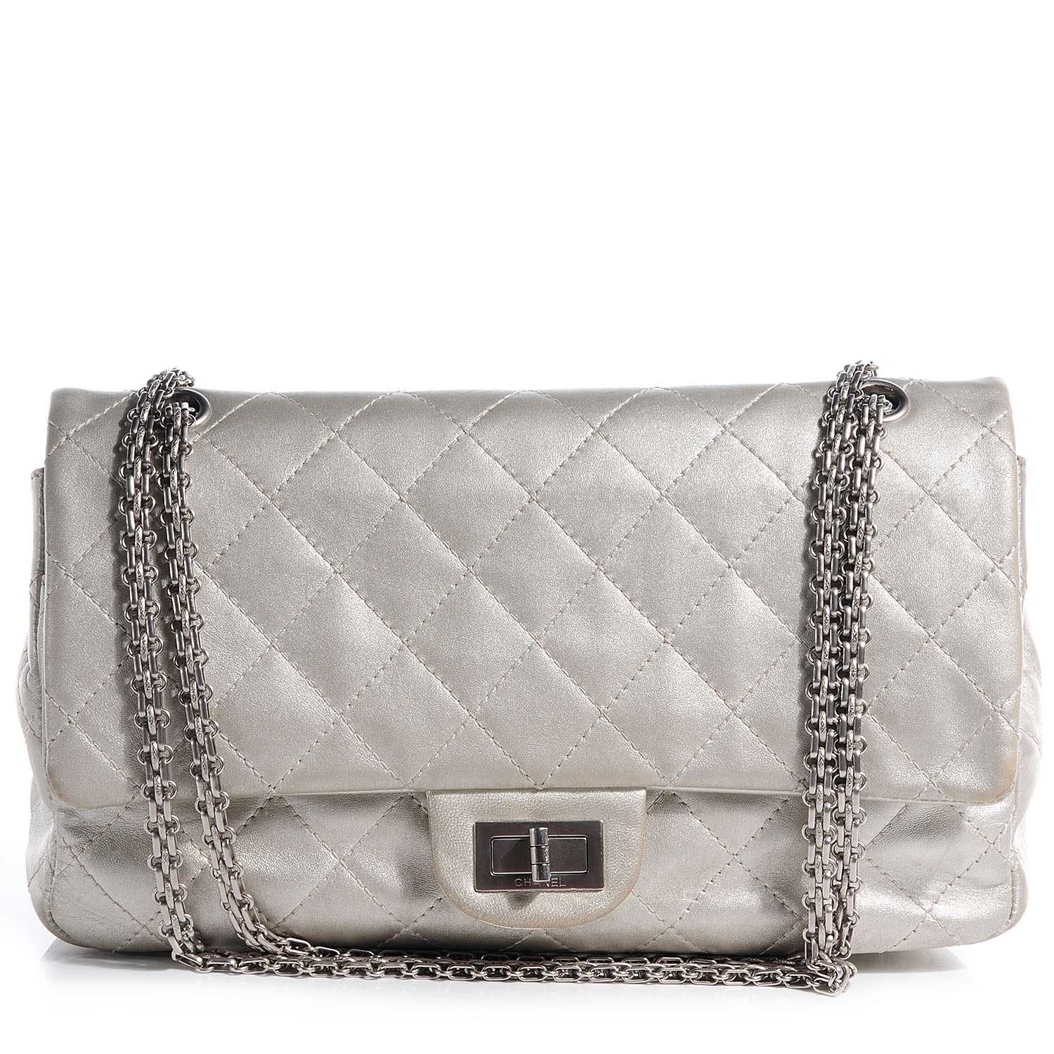Chanel Lambskin 2.55 Reissue 227 Flap Silver 1 of 9