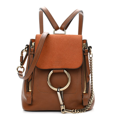 Chloe Suede Calfskin Mini Faye Backpack Tan 1 of 11