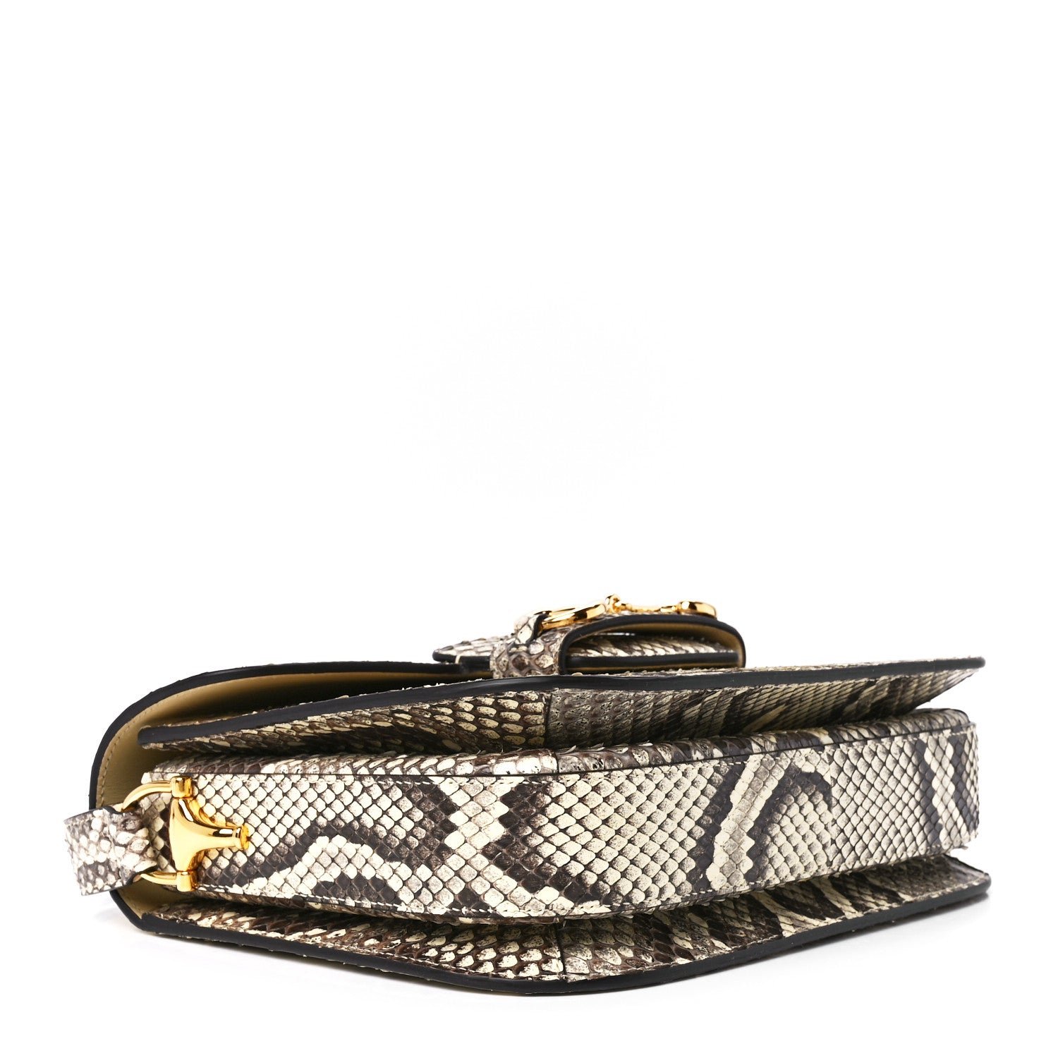Gucci Snakeskin Horsebit 1955 Shoulder Bag Natural 4 of 13
