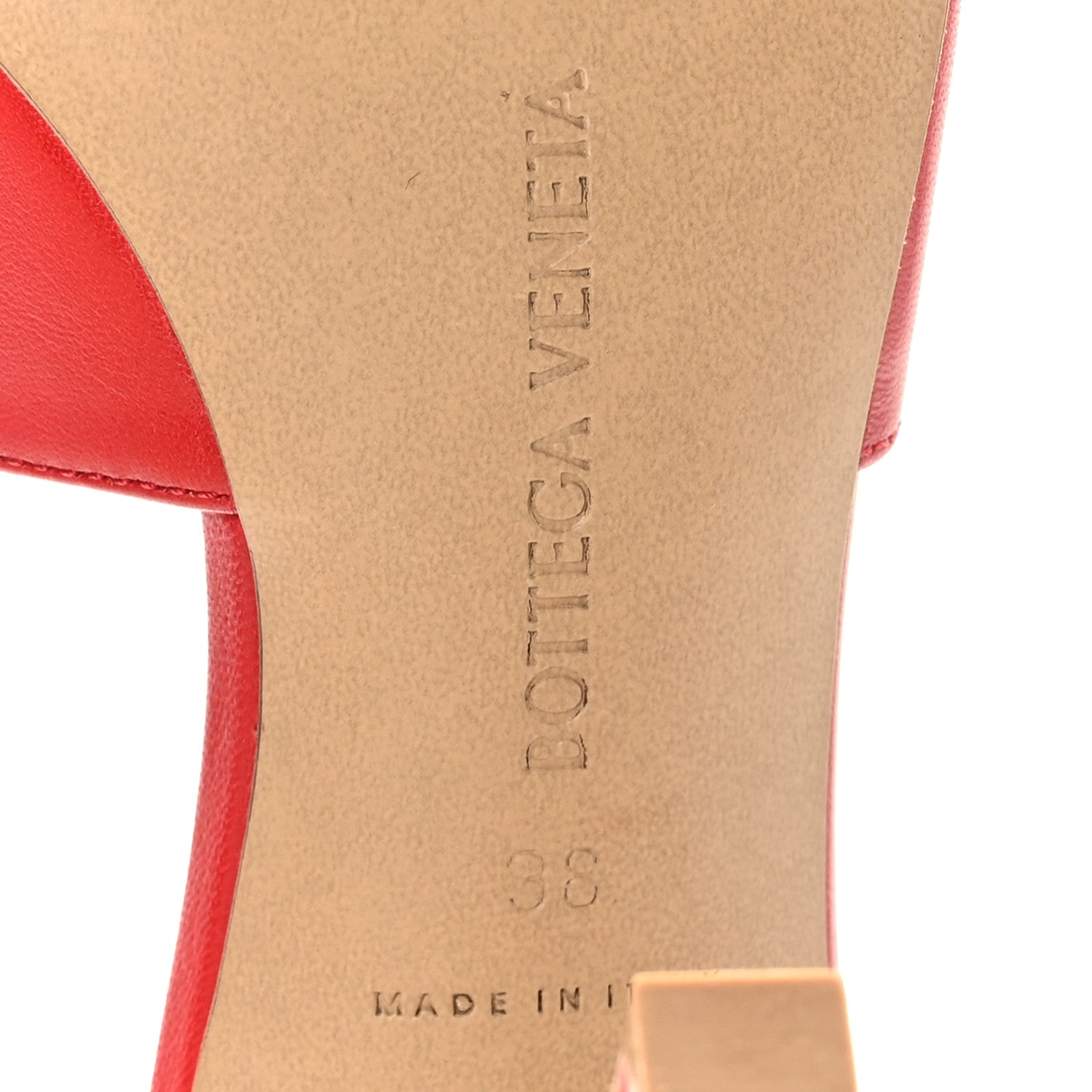 Bottega Veneta Lambskin Stretch Mule Sandals 38 Bright Red 7 of 7