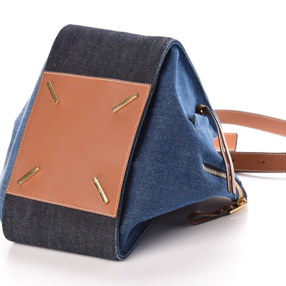 Loewe Calfskin Denim Small Hammock Shoulder Bag Blue Tan 6 of 9