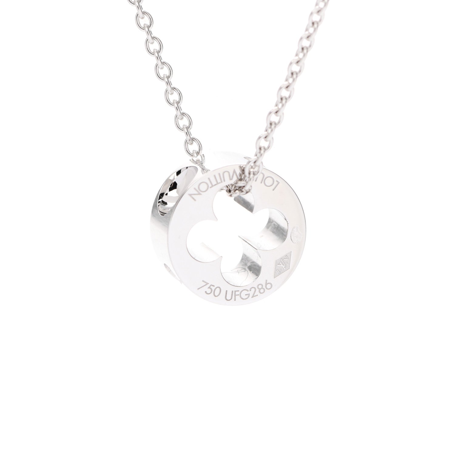 Louis Vuitton 18K White Gold Empreinte Pendant Necklace 4 of 6