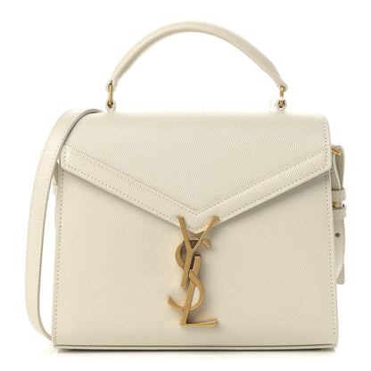 Saint Laurent Grain de Poudre Mini Classic Monogram Cassandra Top Handle Crema Soft Rouge Legion 1 of 10