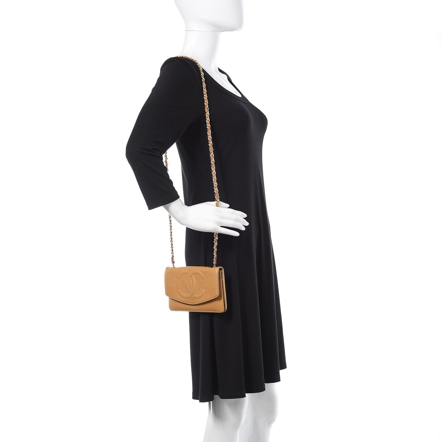 Caviar Timeless CC Wallet on Chain WOC Beige