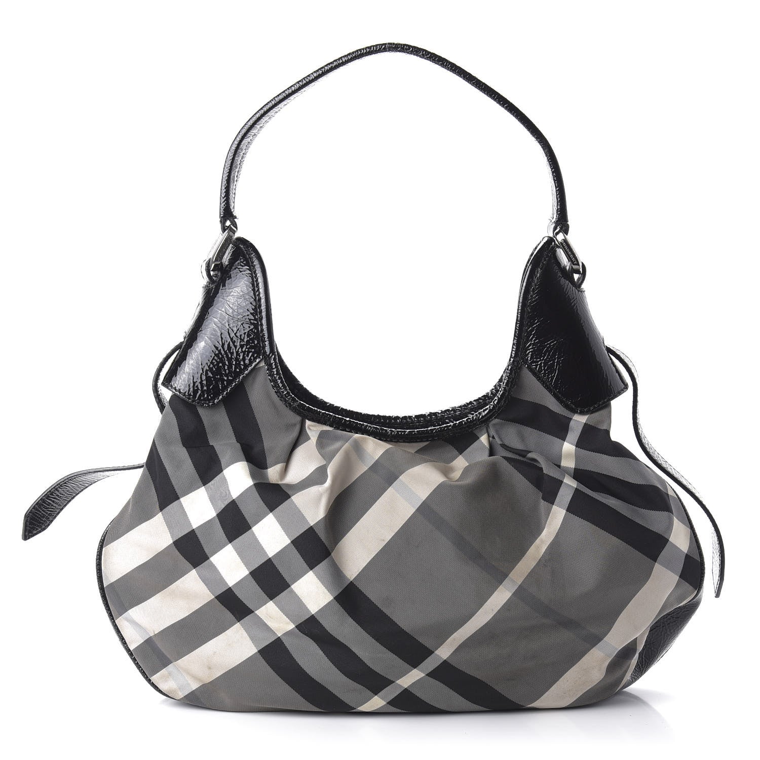Burberry Beat Check Small Brooklyn Hobo Black 1 of 9