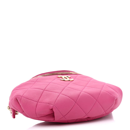 Chanel Lambskin Quilted Resin Bi-Color Waist Bag Fanny Pack Pink 4 of 9