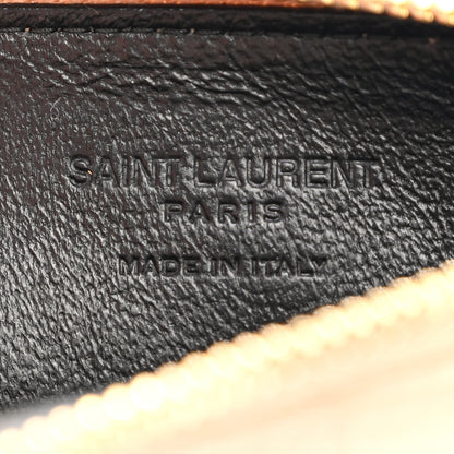 Saint Laurent Calfskin Crocodile Embossed 5 Fragments Zip Pouch Card Holder Dark Beige 7 of 7