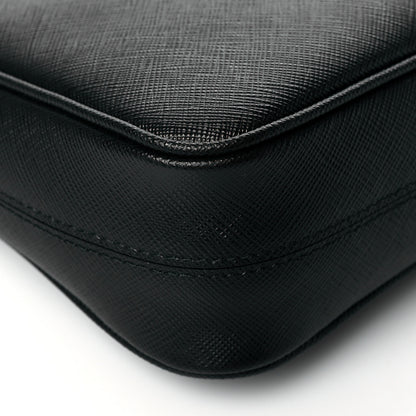 Prada Saffiano Travel Pocket Zippered Shoulder Bag Black 5 of 10