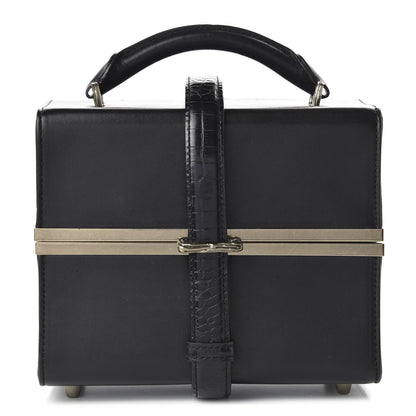 Alexander Wang Calfskin Crocodile Embossed Tai Dopp Kit Bag Black 1 of 9