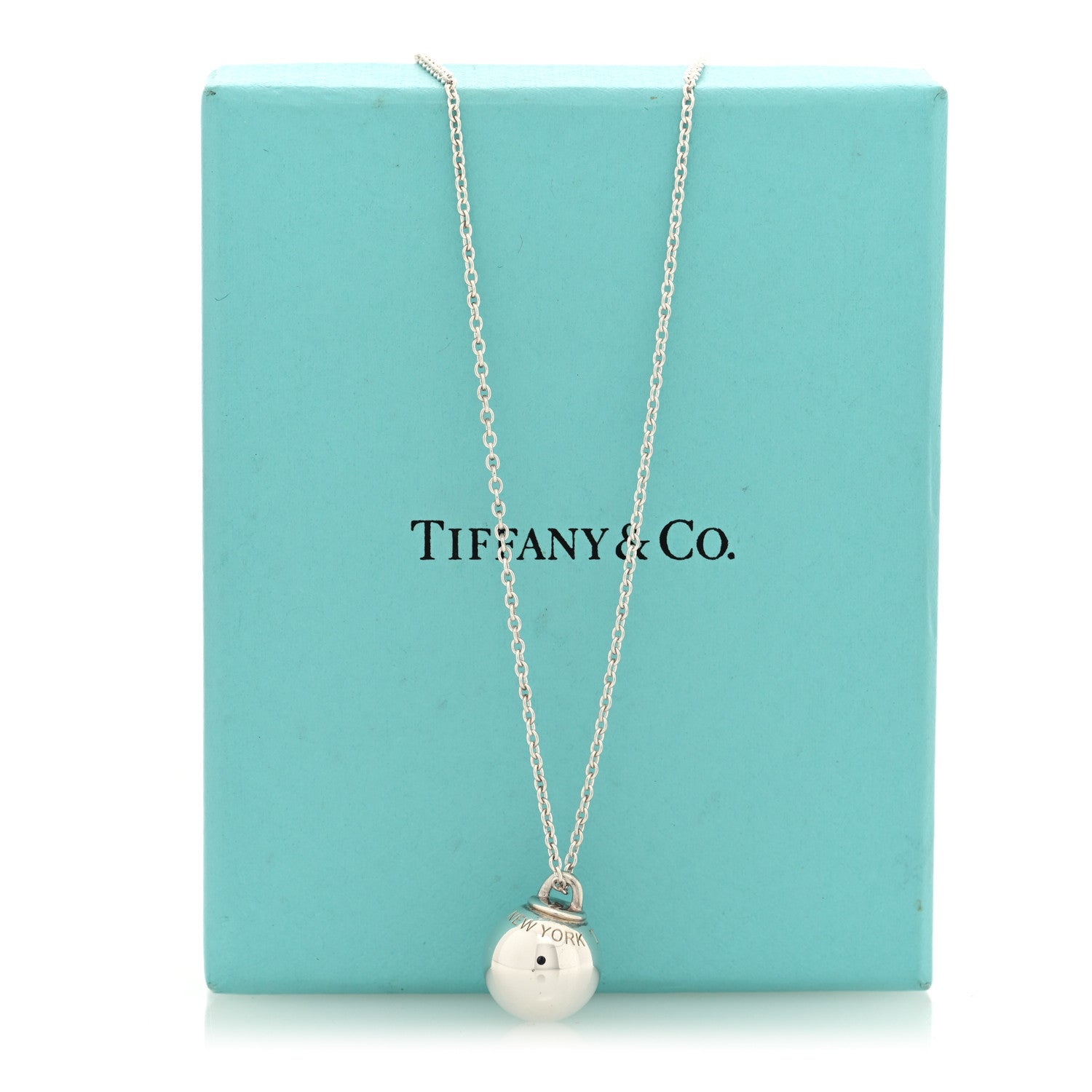 Tiffany Sterling Silver 12.75mm HardWear Ball Pendant Necklace 5 of 5
