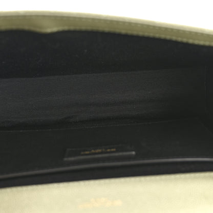 Saint Laurent Grain De Poudre Textured Mixed Matelasse Triquilt Medium Monogram Satchel Light Sage 5 of 13