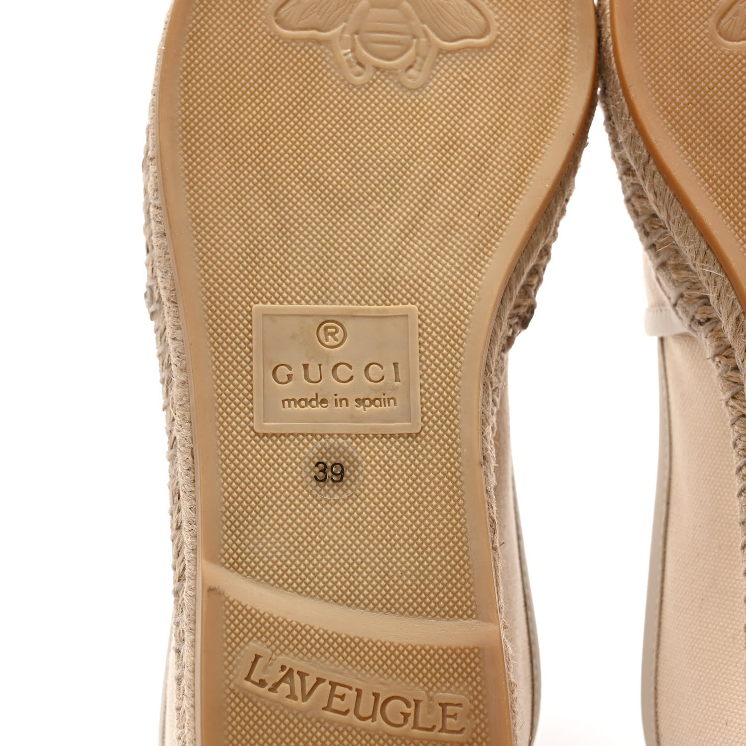 Gucci Canvas Logo Espadrilles 39 Greggio White 6 of 8