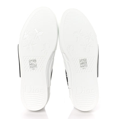 Christian Dior Technical Canvas Mesh Half Oblique Printed Mens B23 Low Top Sneakers 40 Black White 5 of 8