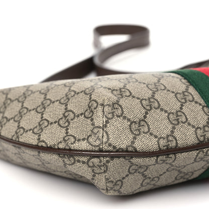 Gucci GG Supreme Monogram Web Small Ophidia Half Moon Hobo Brown 9 of 13