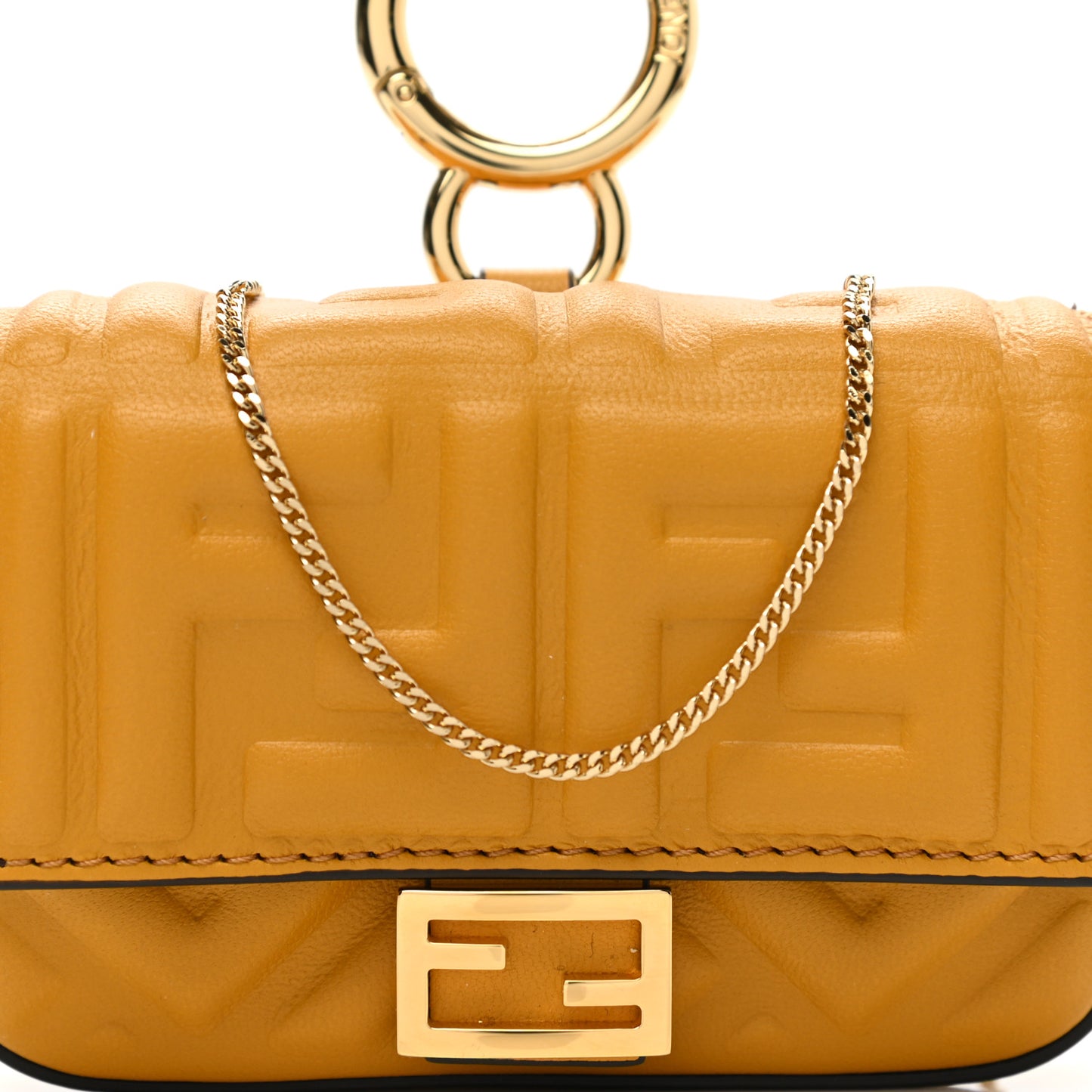 Nappa Matisse FF Embossed Nano Baguette Charm Zucca
