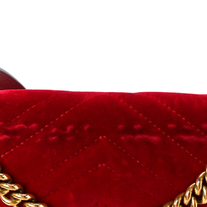 Gucci Velvet Matelasse Mini GG Marmont Shoulder Bag Hibiscus Red 12 of 13
