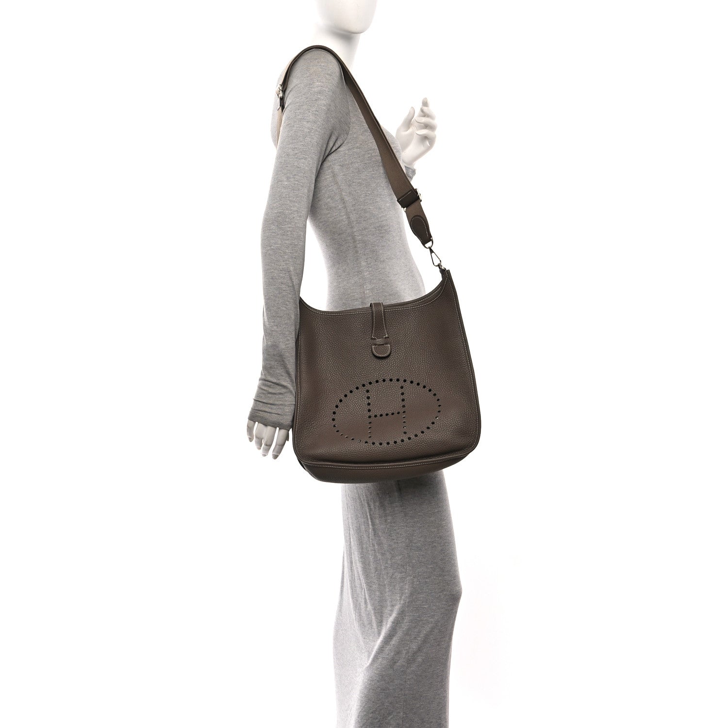 Hermes Taurillon Clemence Evelyne III PM Etoupe 2 of 11