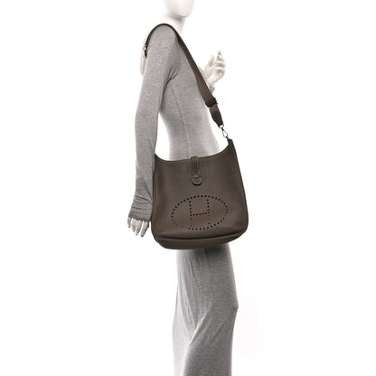 Hermes Taurillon Clemence Evelyne III PM Etoupe 2 of 11