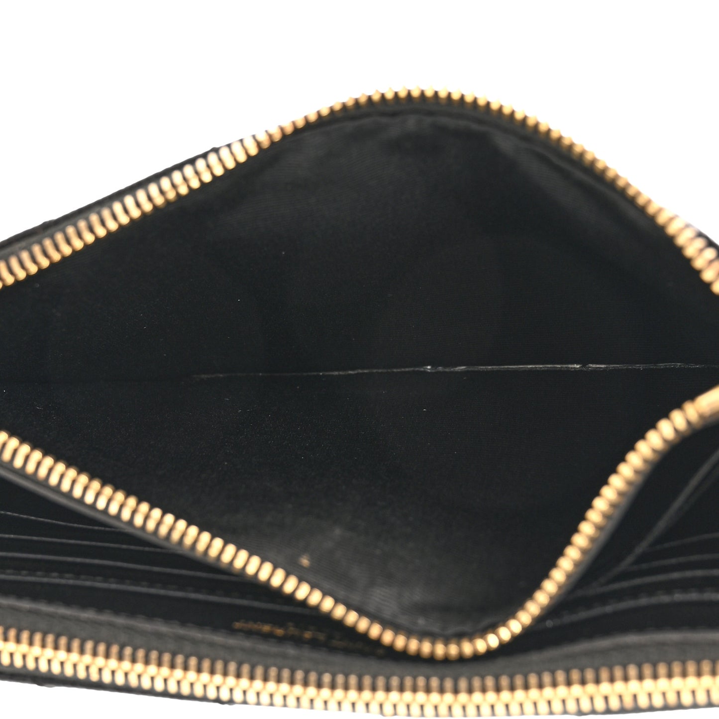 Grain De Poudre Matelasse Chevron Monogram Double Zip Wallet Black