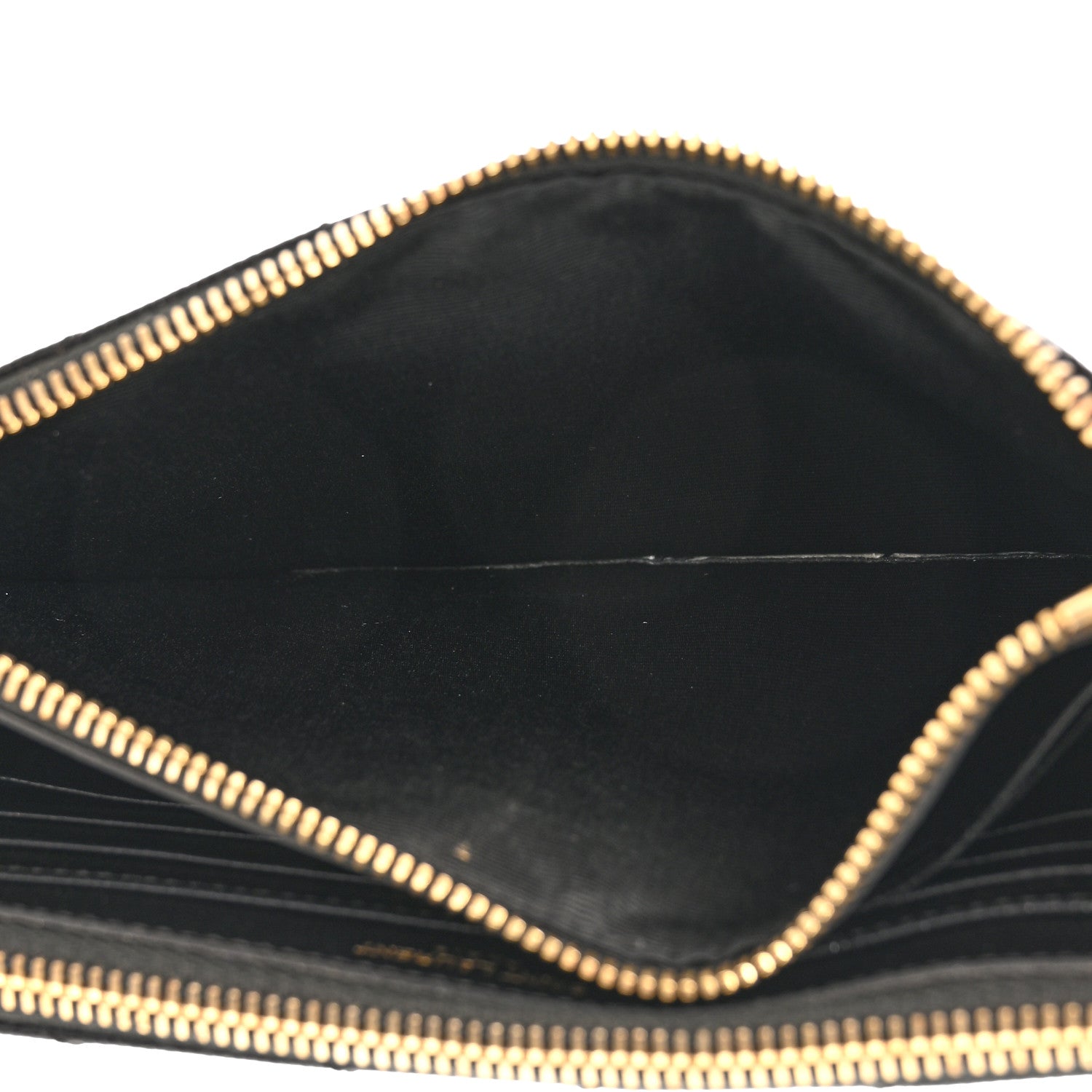Saint Laurent Grain De Poudre Matelasse Chevron Monogram Double Zip Wallet Black 7 of 13