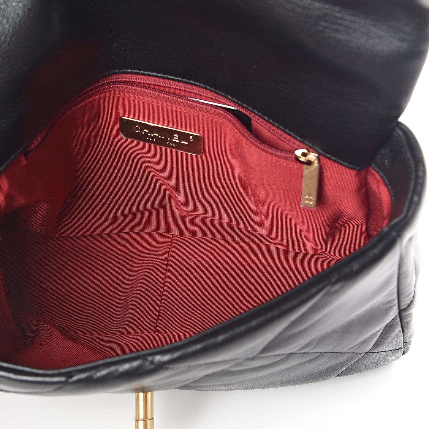 Lambskin Quilted Medium 19 Flap Black