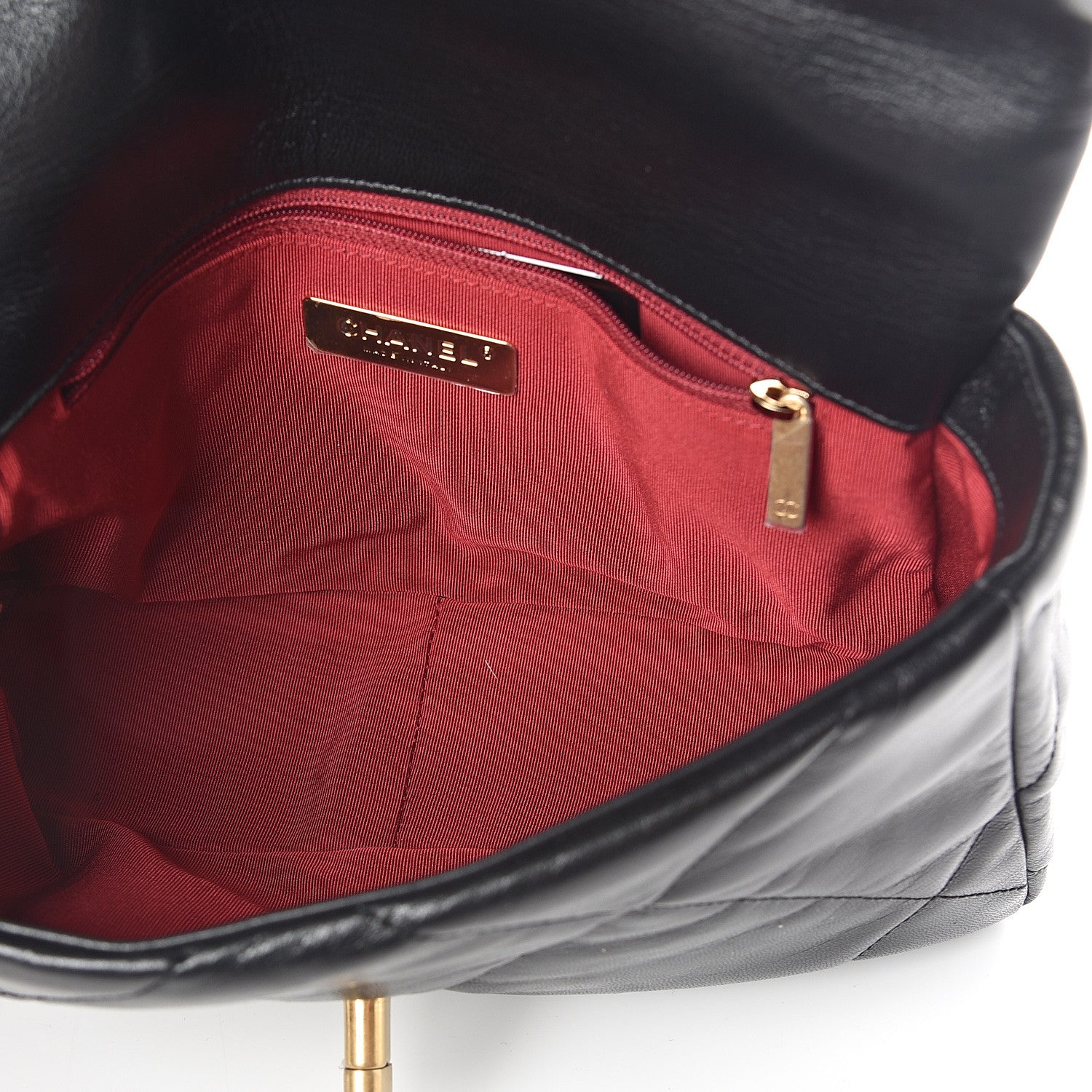 Chanel Lambskin Quilted Medium 19 Flap Black 5 of 11