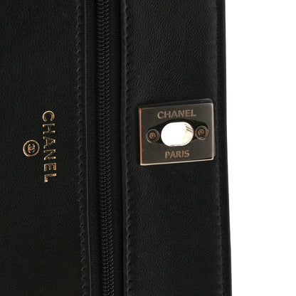 Chanel Lambskin Chevron Quilted Trendy CC Wallet On Chain WOC Black 11 of 14