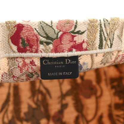 Christian Dior Canvas Embroidered Medium Hibiscus Book Tote Beige Multicolor 6 of 10