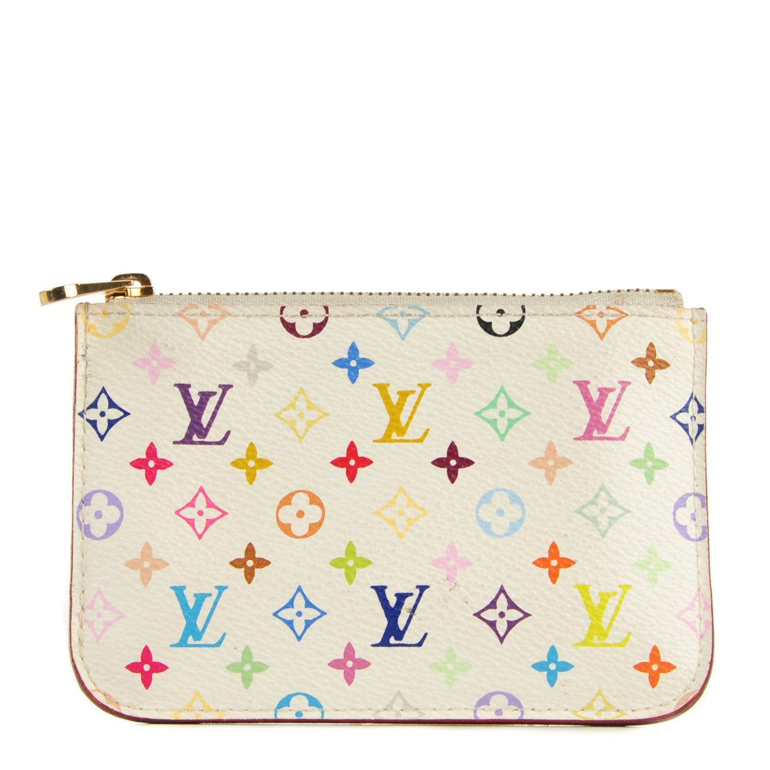 Louis Vuitton Monogram Multicolor Key Pouch White Litchi 1 of 16
