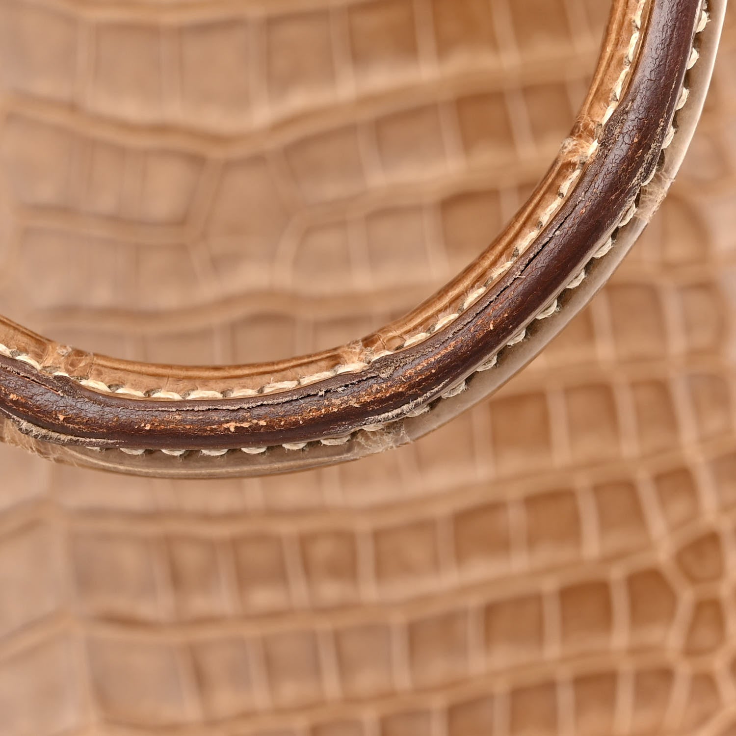 Hermes Shiny Porosus Crocodile Horseshoe Birkin 35 Ficelle Gold 14 of 16
