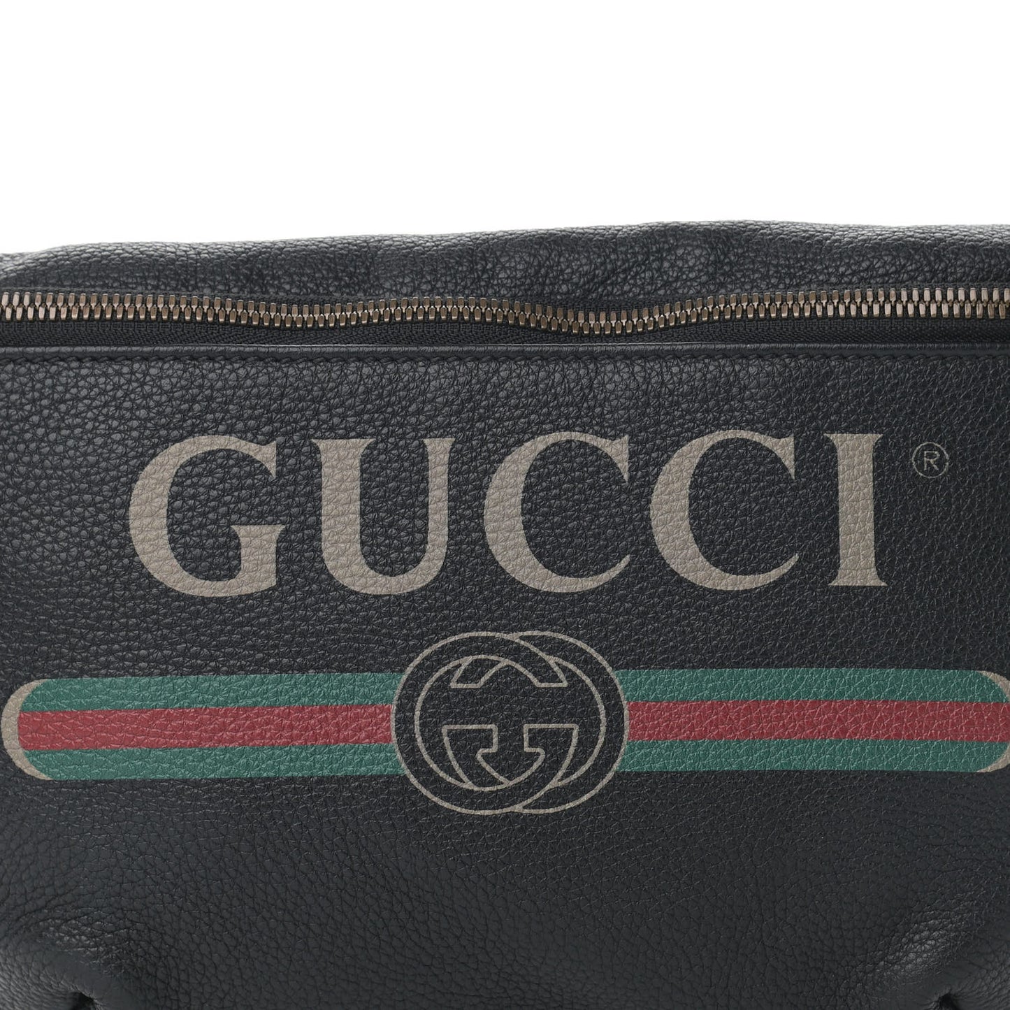 Grained Calfskin Logo Belt Bag Black