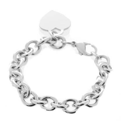Tiffany Sterling Silver Heart Tag Charm Bracelet 3 of 5